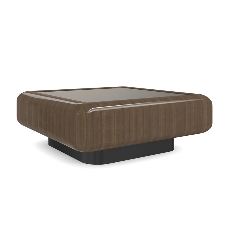 Caracole Coffee Table, Brown Top/Black Base