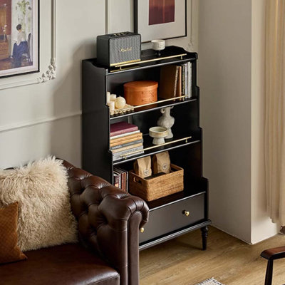 Vintage Solid Wood Display Cabinet Bookcase