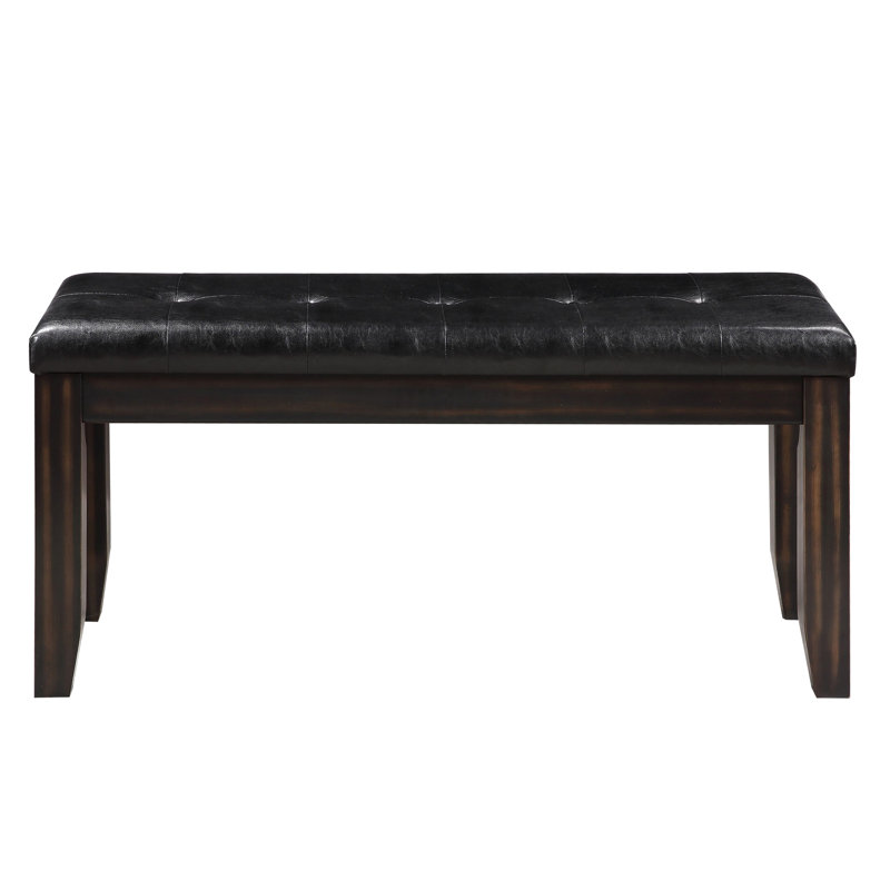 Banc compact avec coussin en mousse noire pour une garniture en cuir peu encombrante à l'allure classique