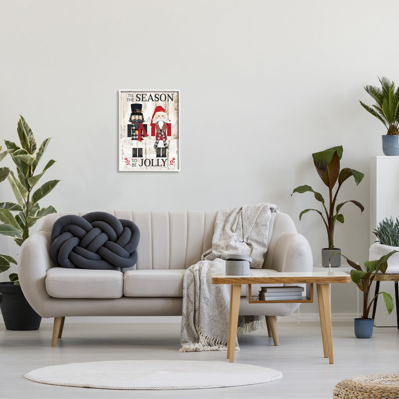 C'est la saison, soyez joyeux !, Giclée encadrée blanc bord de mer, H 20 po x l 16 po