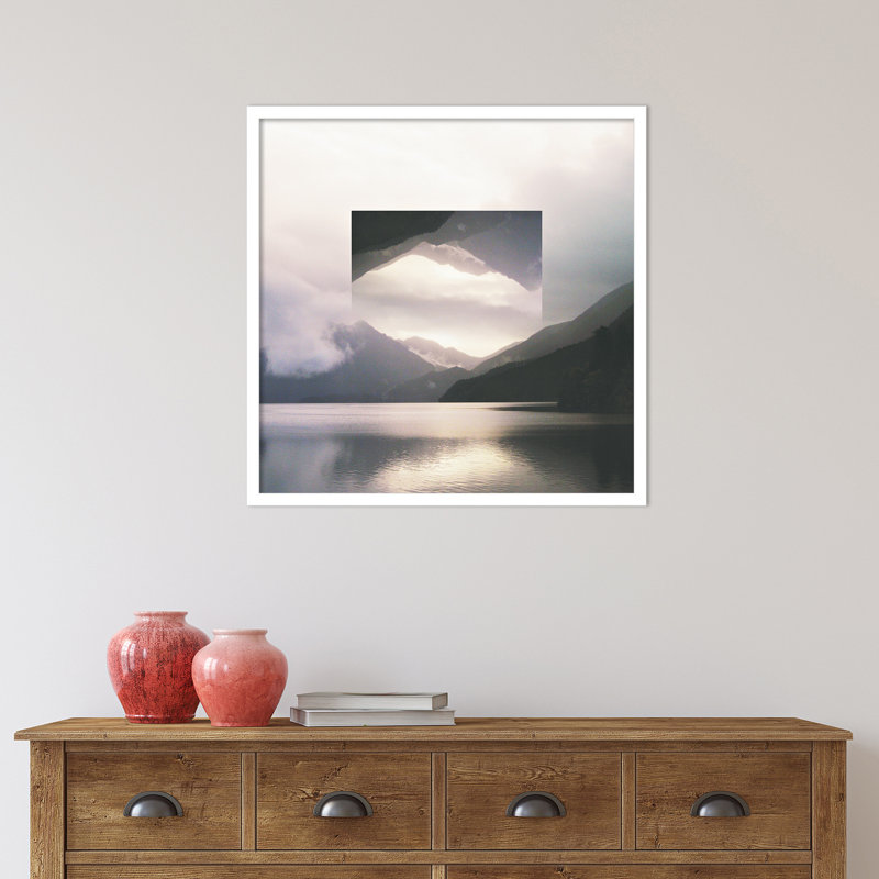 Reflected Landscape by Laura Marshall, White, 25" H x 25" W x 1" D