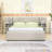 Queen Upholstered Platform Bed with 2 Drawers and Trundle and Lights-453534558