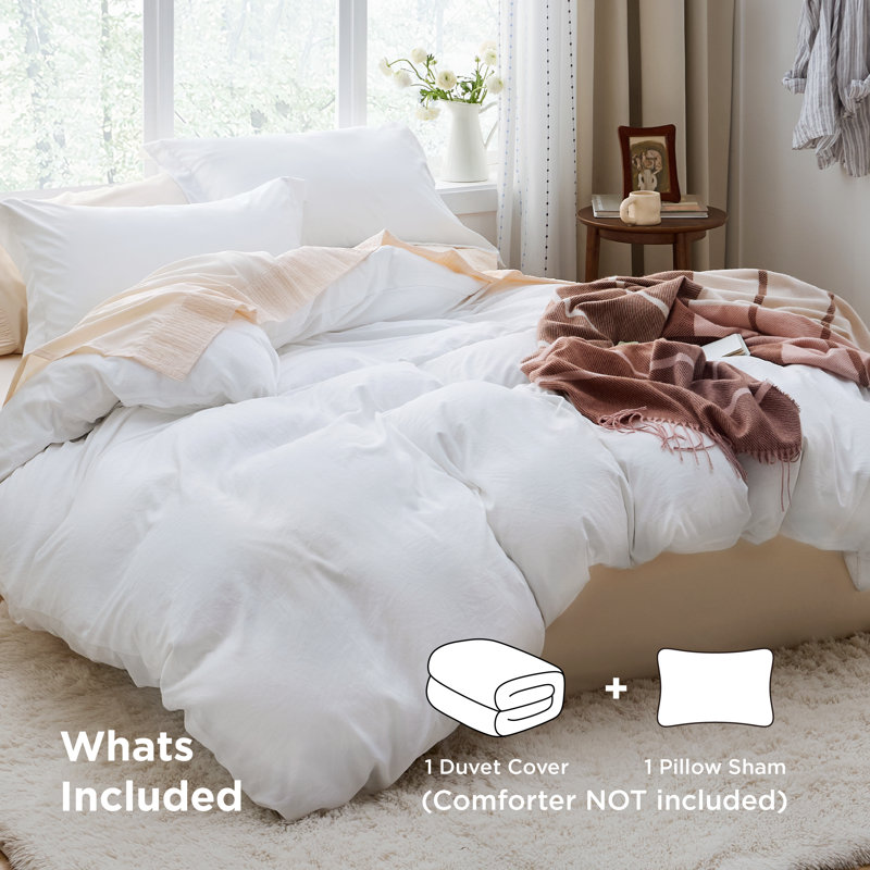 Ensemble de housse de couette prélavée Essentials Essentials GentleSoft ™ 109, Blanc