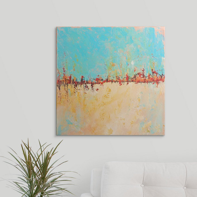 « red horizon », reproduction d’art, H 35 po x l 35 po x P 1,5 po, Toile
