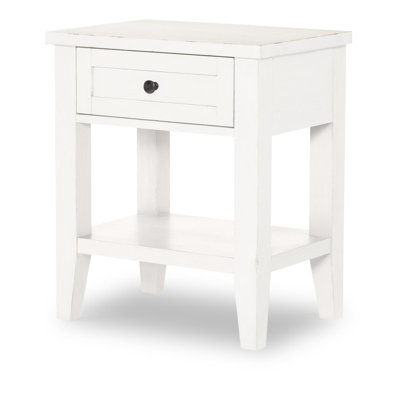 XXX's And OOO's 24" Wide Transitional Cotton Finish Hardwood Solids And Birch Veneers Open Nightstand
