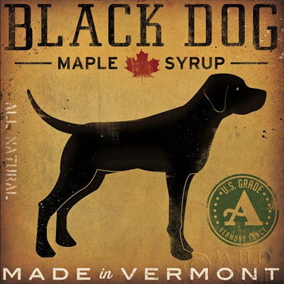 «Black Dog Maple Syrup» par Ryan Fowler - impression d'art graphique sur papier sans cadre