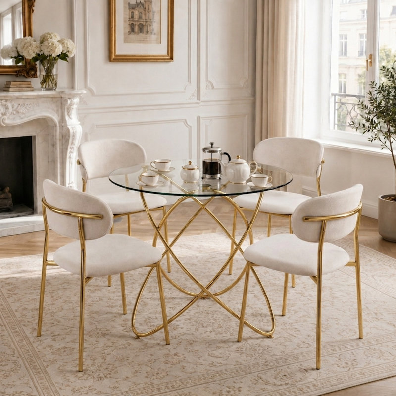 Table de salle à manger Modern Glam, Doré