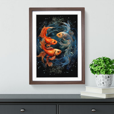 Pices Fish Informel - Single Picture Frame Print on Wood