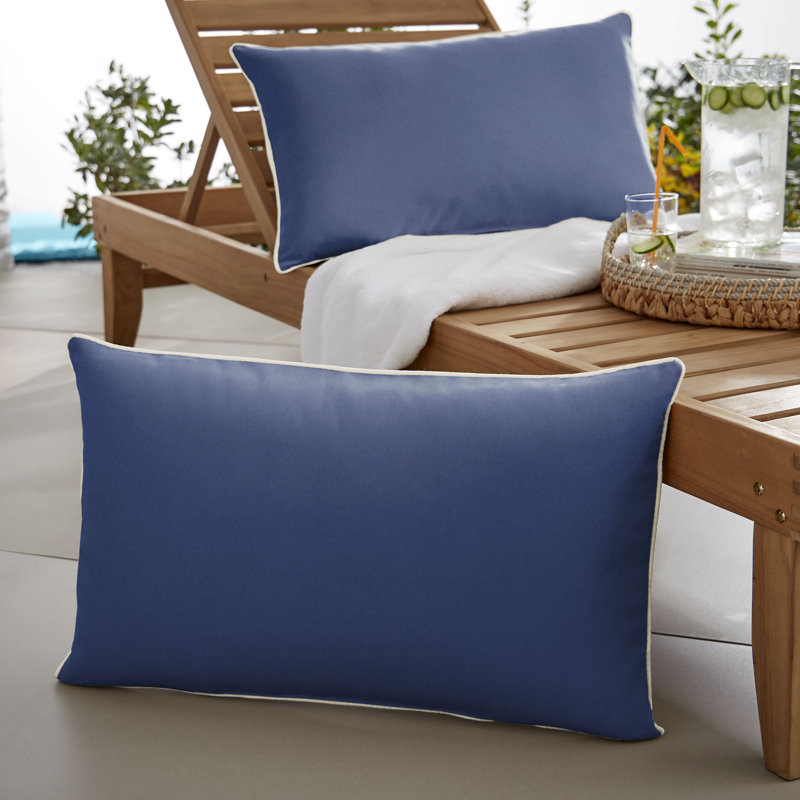  Housse et insert de coussin d'extérieur pour l'extérieur, 14 po x 24 po, Marin