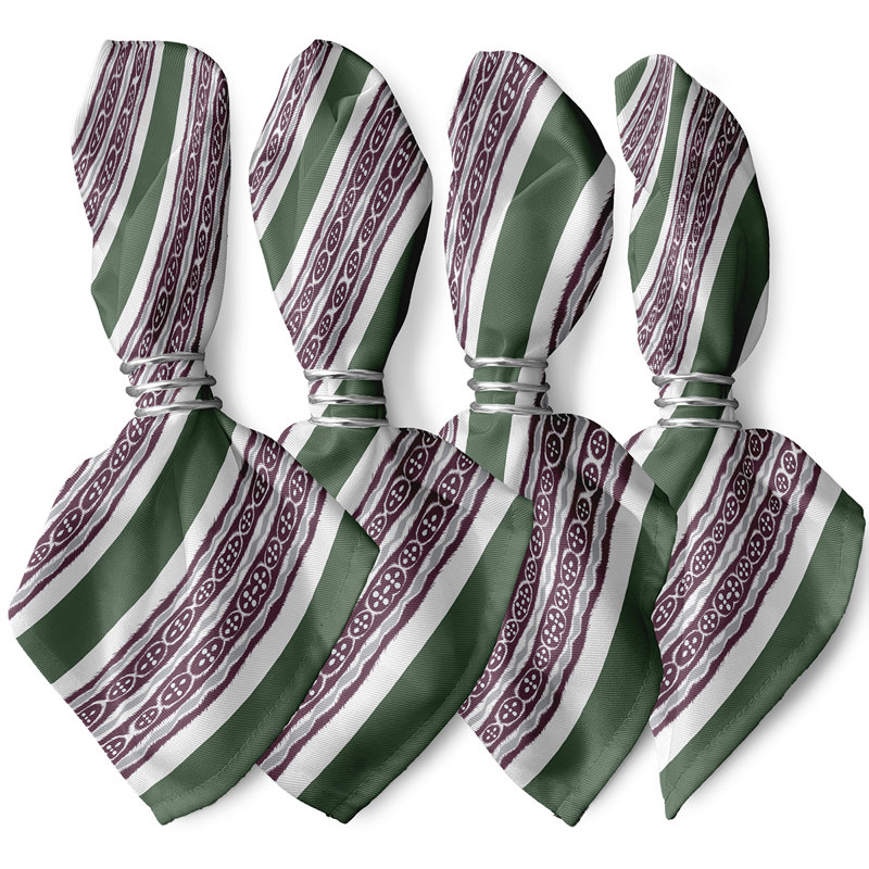 Ensemble de serviettes 4 pièces Daeisha, L 18 po x L 18 po, Herbe verte