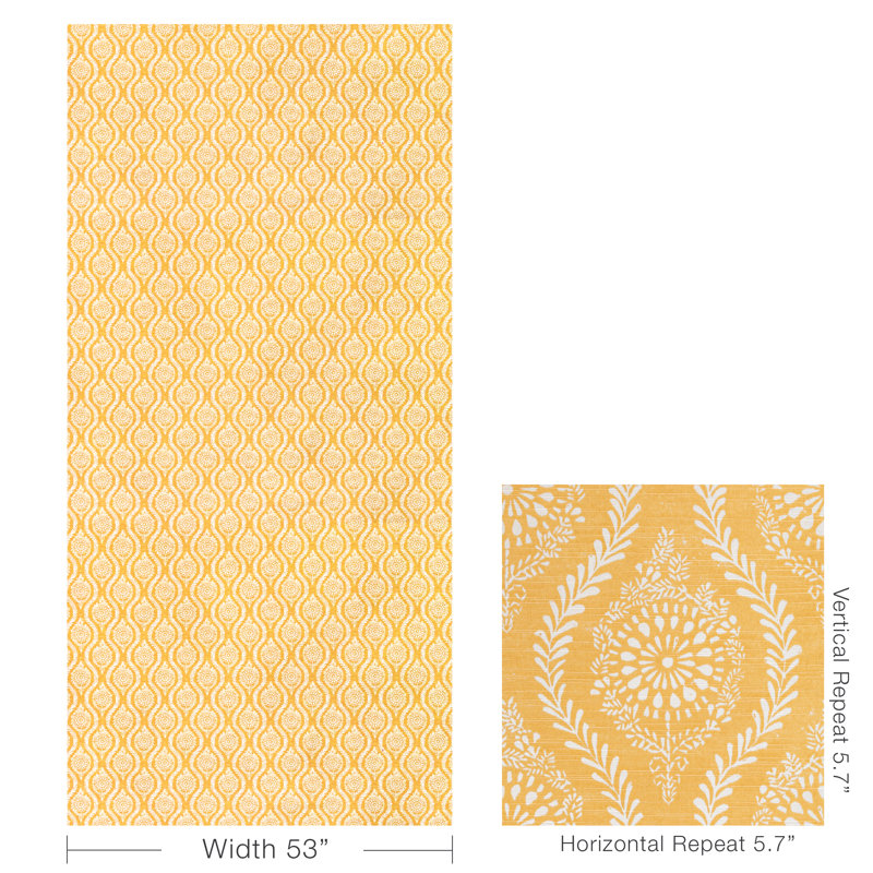 Manoir Marindol Print Fabric, Canary