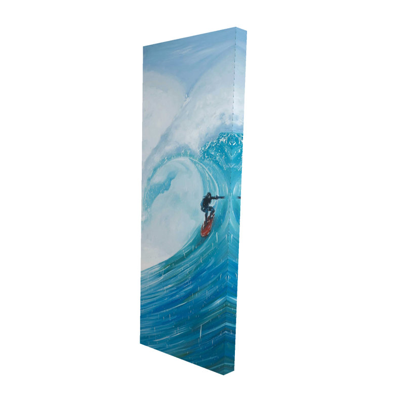 Surfer on a Big Wave - Hobbies Illustrative Canvas Art