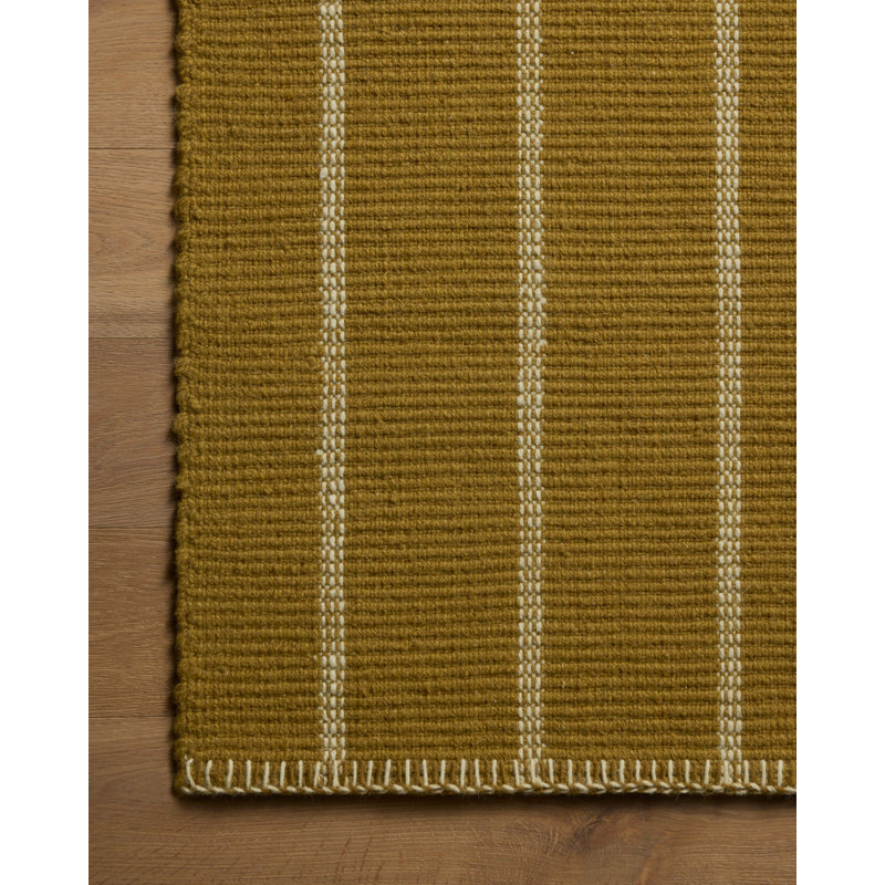 Amber Lewis x Loloi Harlan Ochre / Ivory Area Rug, Rectangle 8'6" x 11'6"
