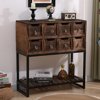 Console rectangulaire en bois massif noyer