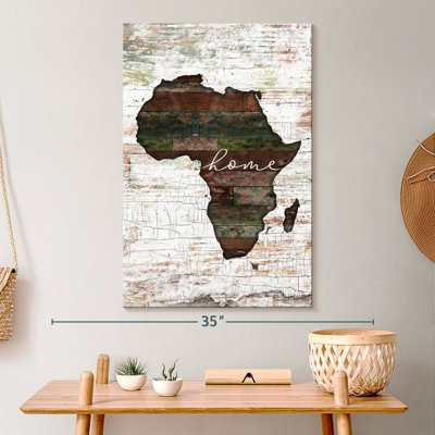 Home Home Carte du Continent africain en bois sur toile