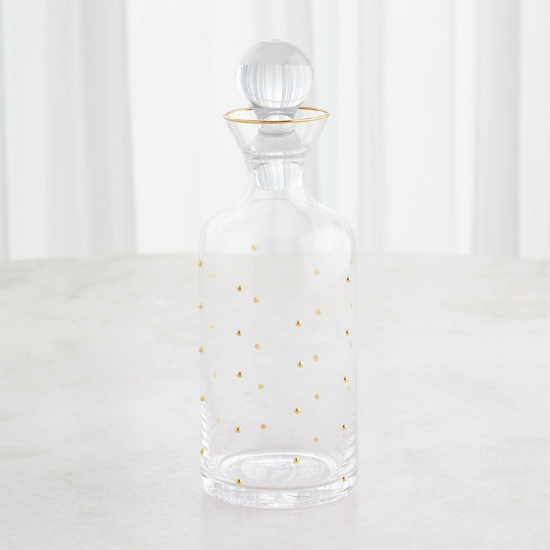 Celebration Decanter-Clear W/Gold Dots