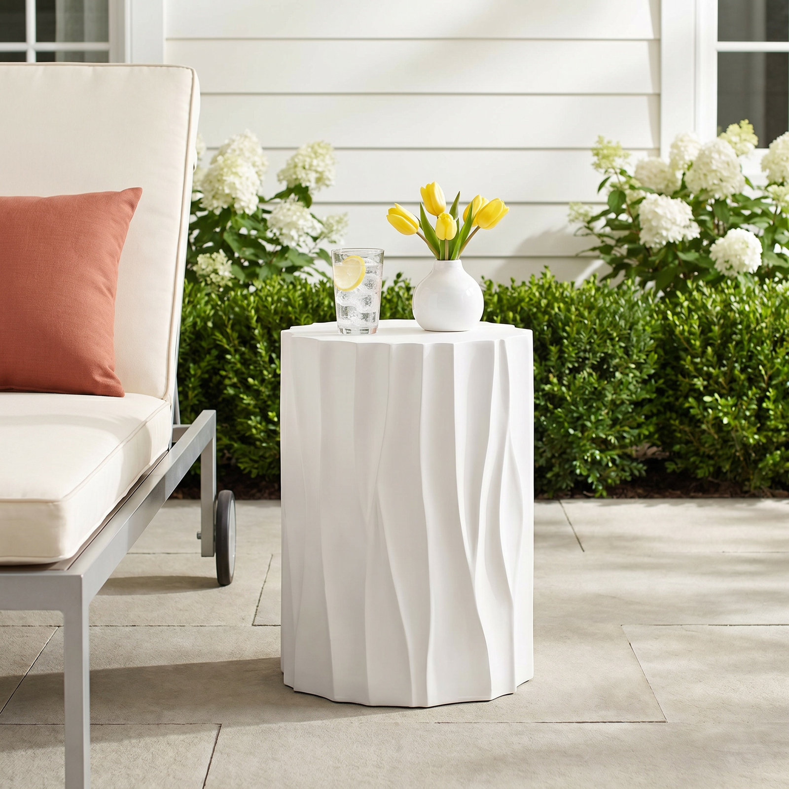 Davis 16'' Stone Outdoor Side Table