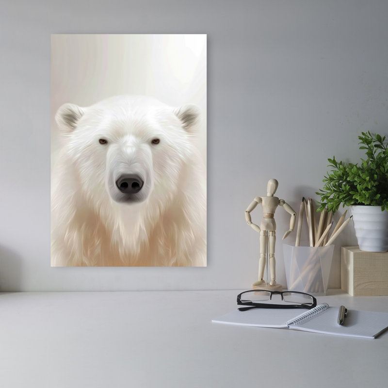 Art mural majestueux, ours serein abstrait contemporain, portrait de nature majestueux, 18" H x 12" W