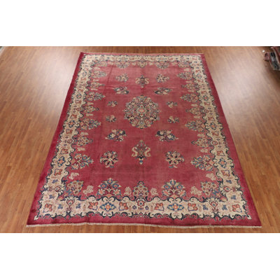 Pink Floral Traditional Large Rug 10x14