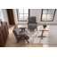 Chaise d'appoint Mid-Century moderne, fauteuil en forme de nuage avec structure en bois massif, tissu chenille pour salon, chambre à coucher, balcon - ensemble de 2-1736347658