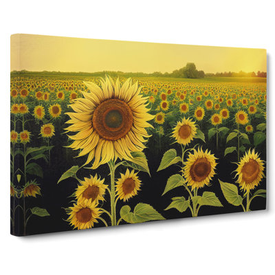 Enviable Sunflower Field - Wrapped Canvas