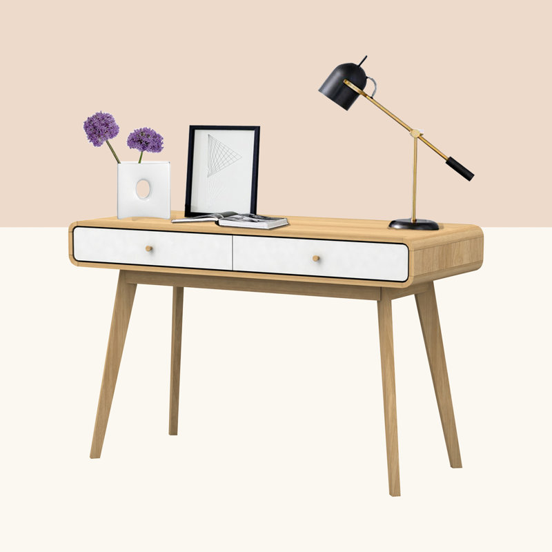 Justine Writing Desk, Oak/White