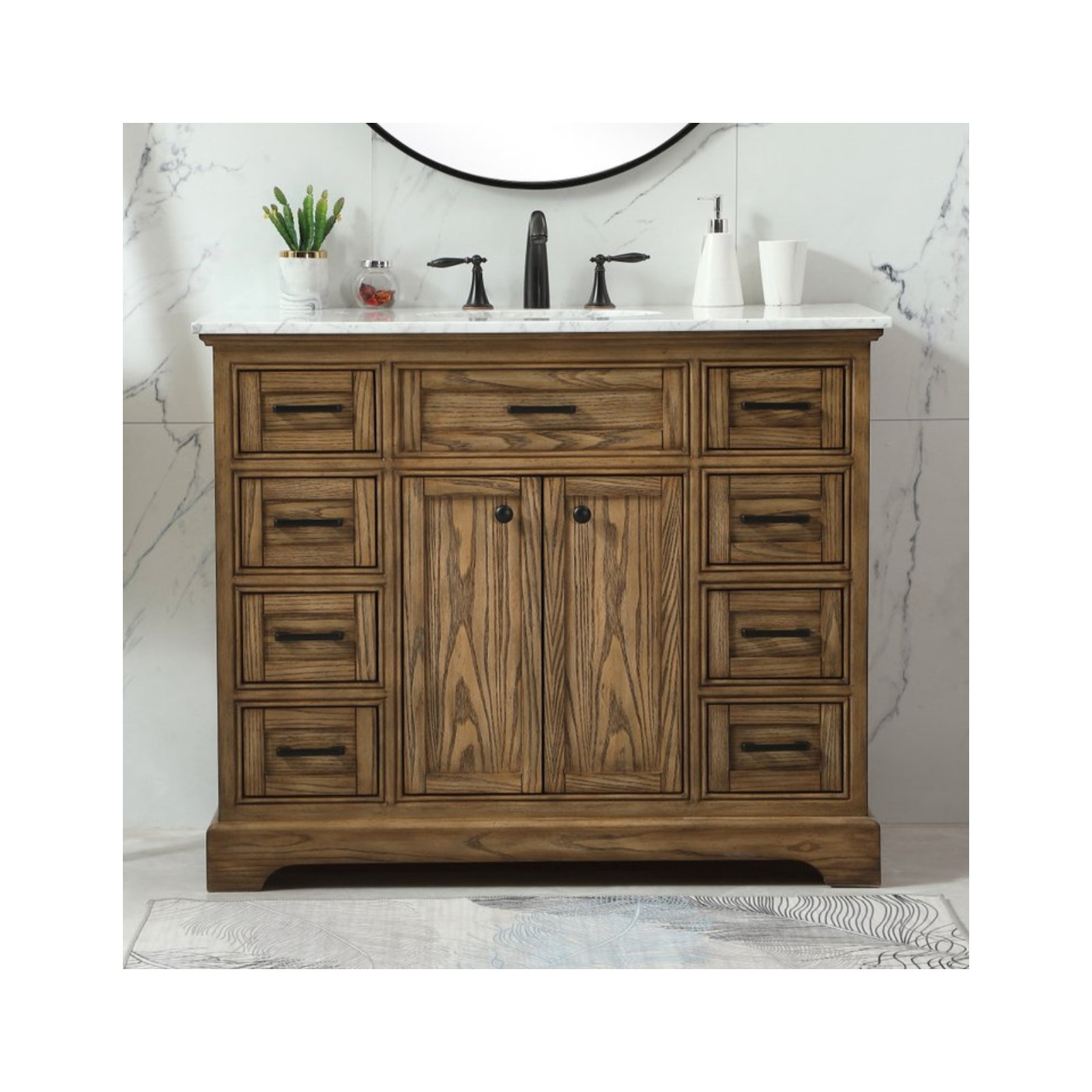 Hermes 42" Single Bathroom Vanity Set, Dark Brown