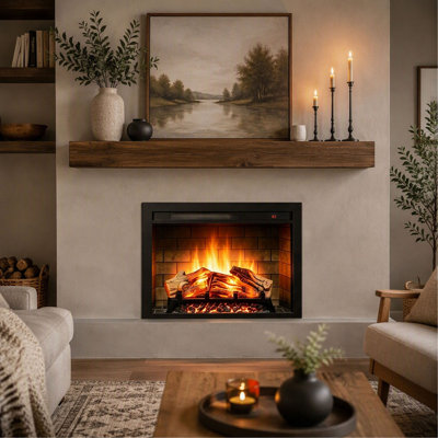 Foyer électrique encastré de 71 cm (28 po) avec flammes multicolores, chauffage intérieur pour salon