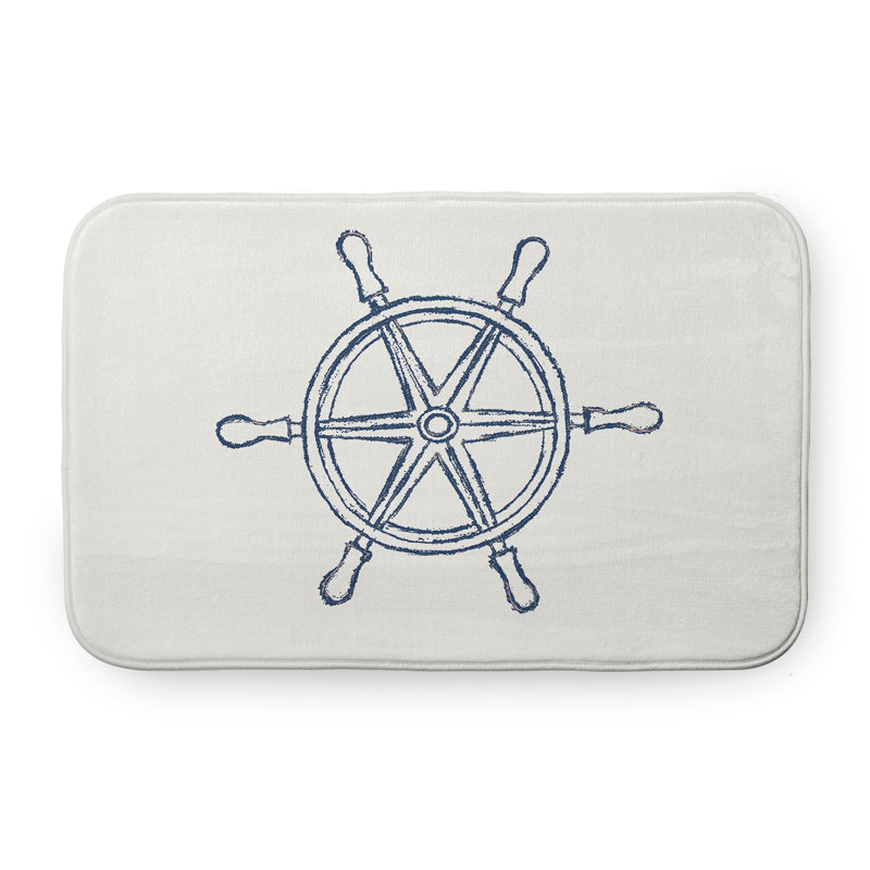Tapis de bain pour bateau, L 21 po x L 34 po, Bleu
