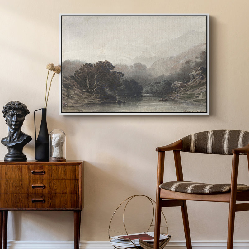«Vintage Landscape -DXIX» sur, Toile encadrée flottée blanche, H 27 po x l 41 po x P 2 po