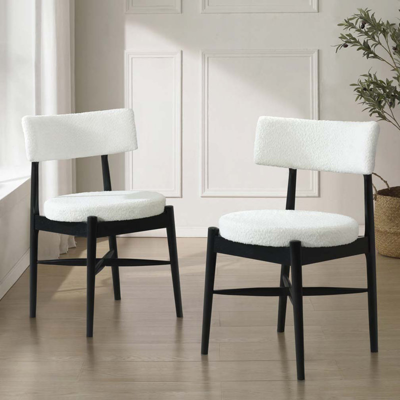 Chaise rembourrée Boucle, Black