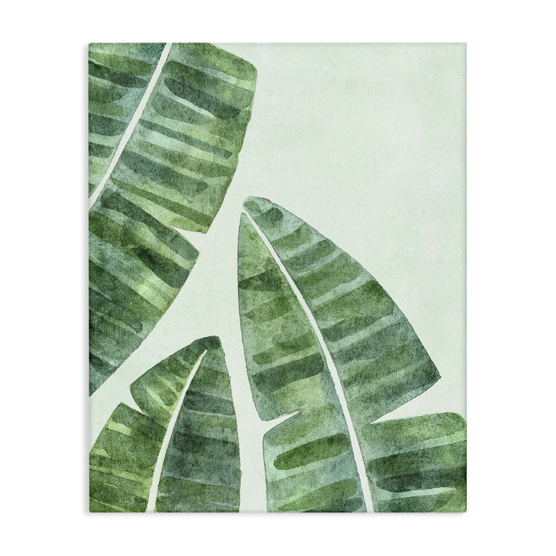 Feuille de bananier, toile de tropiques, design par Camila Juncos, H 20 po x l 16 po