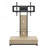 Adjustable Mobile TV Stand With Push-Pull Drawer And Tempered Glass Shelf For 32-75 Inch Tvs, Natural Wood & Glass Design-665271582