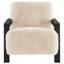 Paquet Faux Fur Upholstered Chair Solid Wood Arms Latte-745681911-745681909