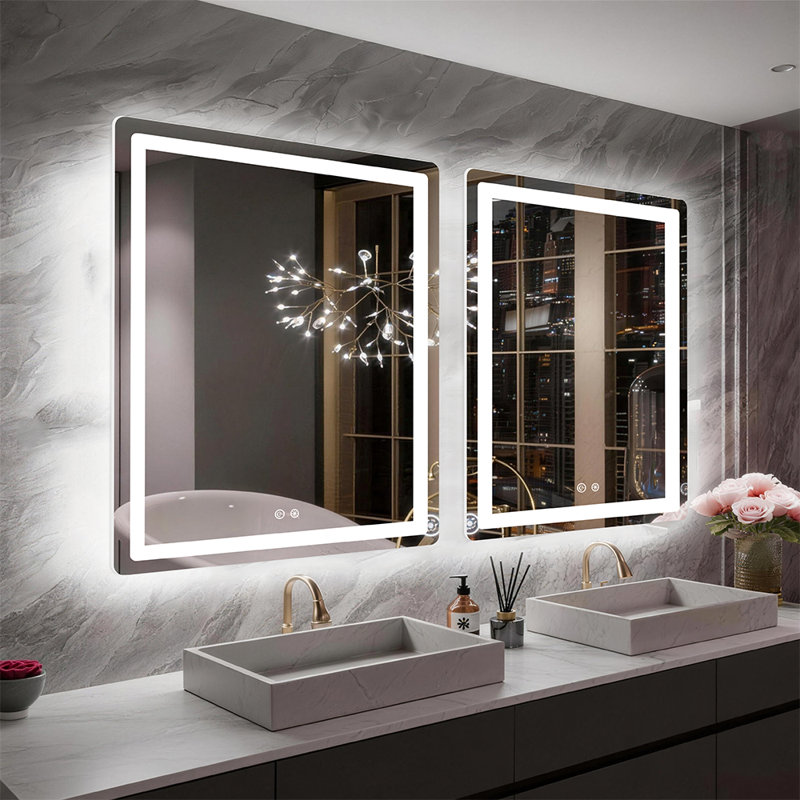 28"x32" Bathroom Mirrors 2pcs Vanity Mirrors For Over Sink, 28" W x 32" H