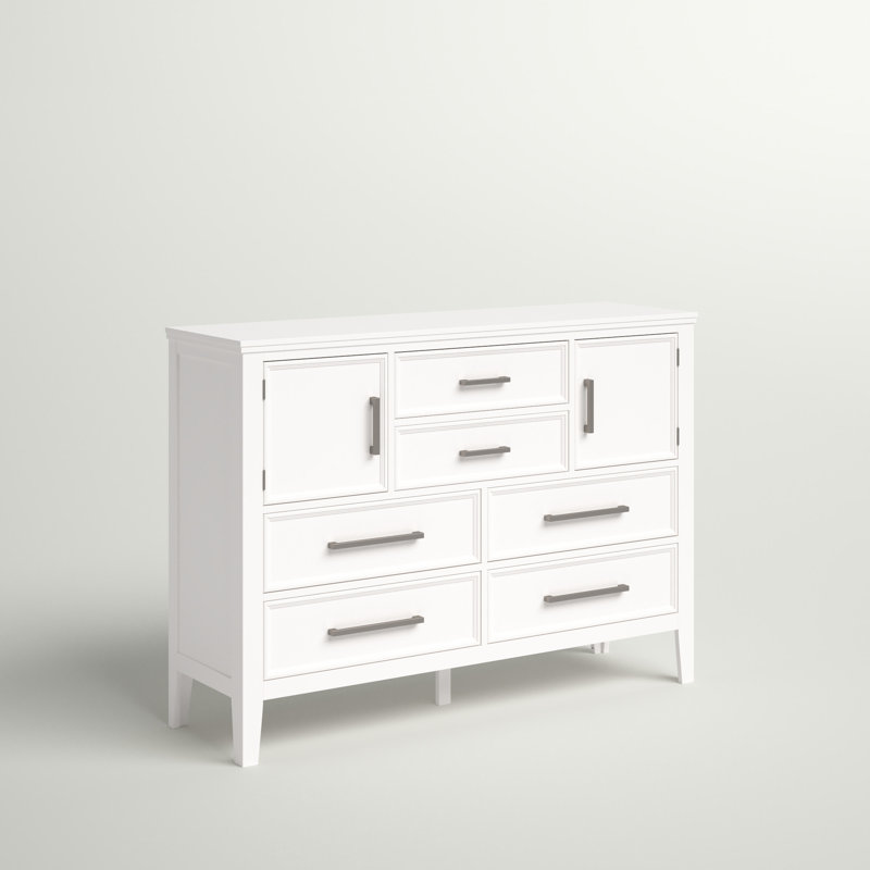 Jonnathan 6-Drawer Dresser with Door, White