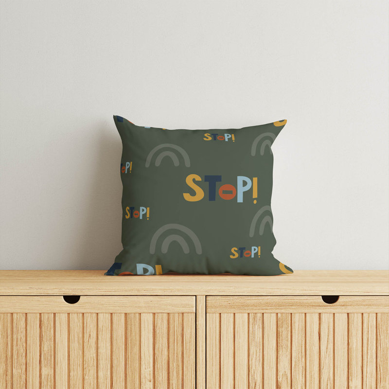 Coussin Stop, Chimichurri / vert, H 18 po x l 18 po