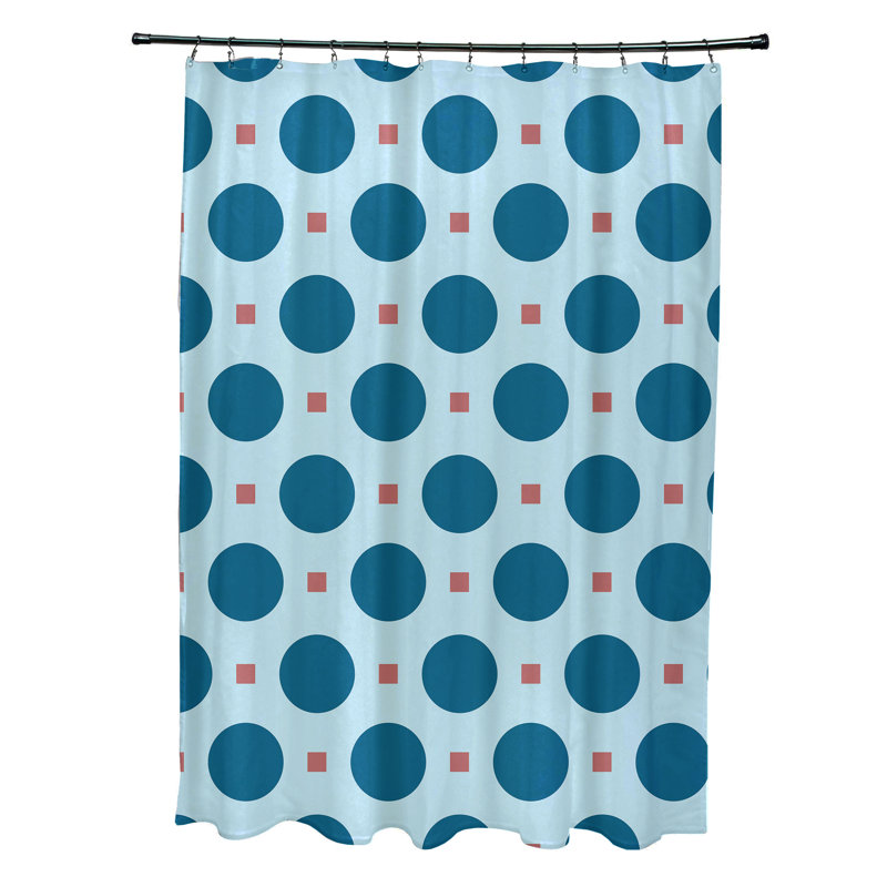 Rideau de douche Geartsje, Bleu sarcelle / Corail
