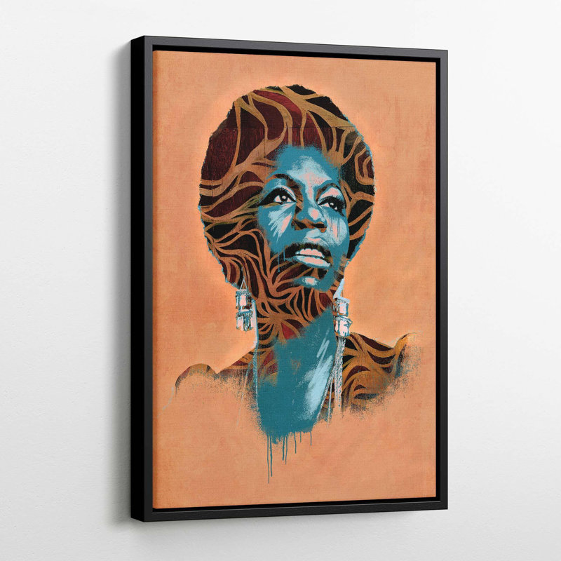 Nina Simone - Print on Canvas, Black Framed, 40cm H x 30.48cm W x 0.2cm D