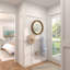 Miroir mural minimaliste en bois brun avec grain de bois naturel-1419013912