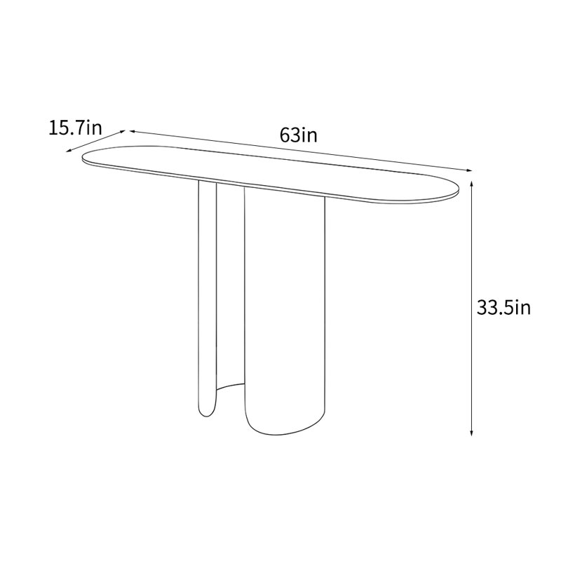 Console luxueuse de style italien, Blanc, Bronze, H 33,5 po x l 63 po x P 15,7 po