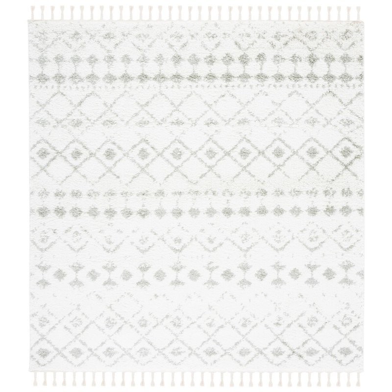 Akiharu Fringe Shag Performance Southwestern Rug, Square 6'7"