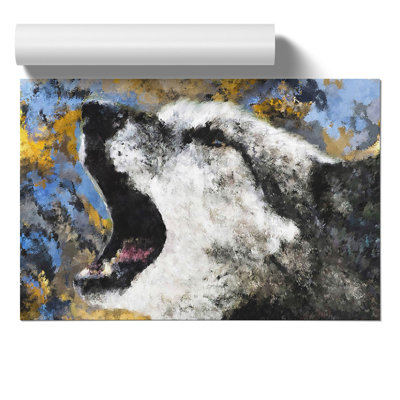 Abstract Wolf Painting - Frameless Print