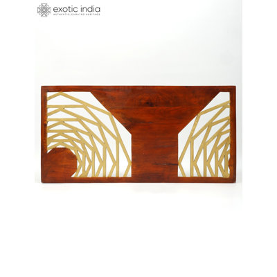 Exotic India 48" Rectangular Wooden Wall Panel, Decorative Wall Accent for Living Room