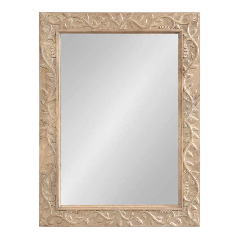 Moeko Solid Wood Rectangle Mirror, Natural