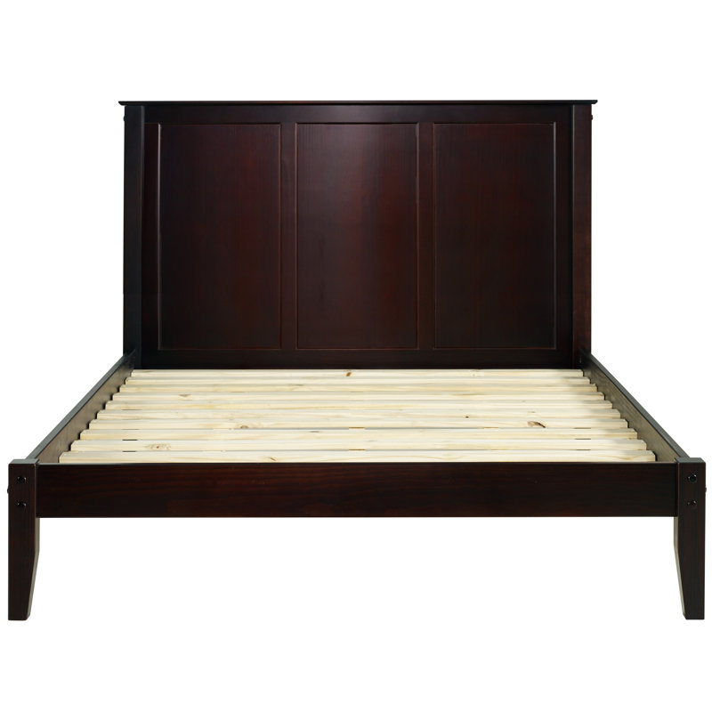 Lit plateforme en bois massif Faringdon, Cappuccino, Double