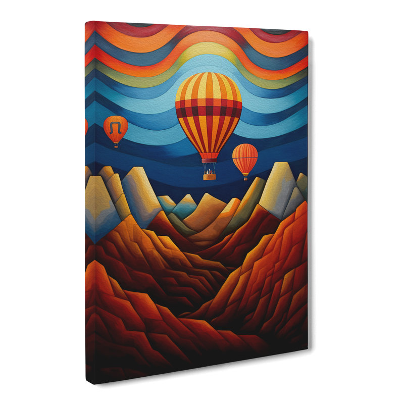 Hot Air Balloon No.2 - Wrapped Canvas, 50cm H x 35cm W x 3cm D