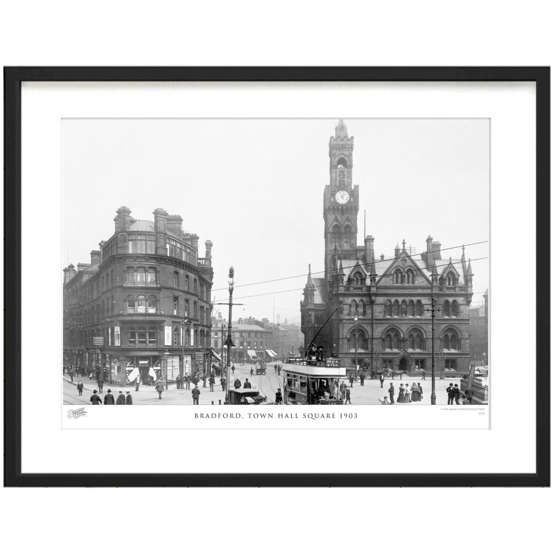 'Bradford, Town Hall Square 1903' - Picture Frame Photograph Print on Paper