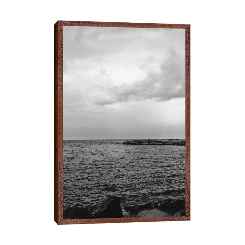 Barcelona Coast VIII by Bethany Young - Print on Canvas, Classic Brown Wood Framed, 152.4cm H x 101.6cm W x 3.81cm D