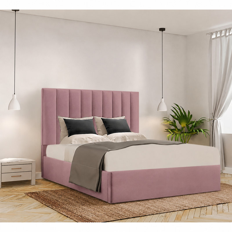 Besar Upholstered Ottoman Storage Bed, Single (3'), Lilac